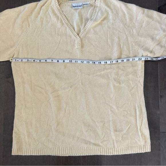 Vintage 90's Fashion Bug Silk Angora Blend Butter Yellow Sweater 18/20W - Picture 4 of 8
